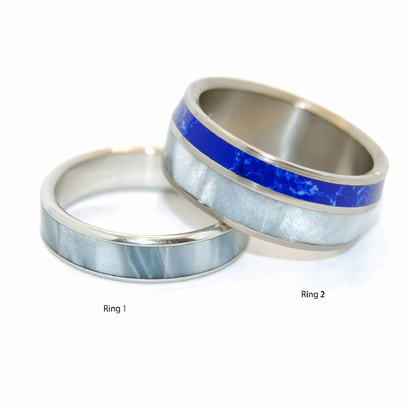 beautiful sapphire rings -We'll Always Be In The Beautiful Space Below The Fog | His And Hers Titanium Wedding Ring Set