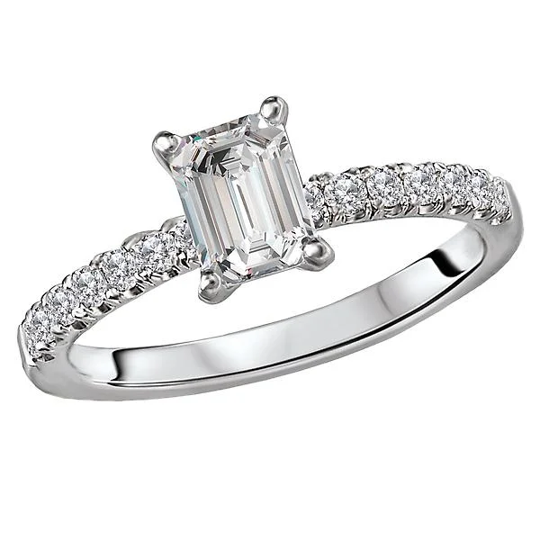 engagement rings with ruby stones -Diamond Semi-Mount Engagement Ring