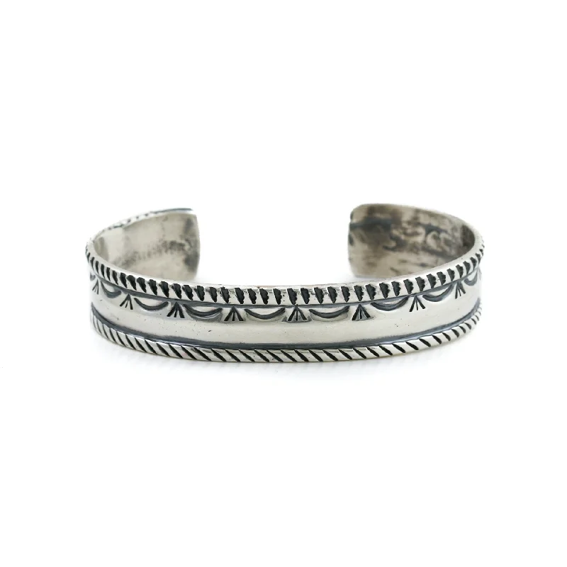 personalized bangles -Classic Modern Sterling Silver x  "Gabe Natan" Navajo Cuff