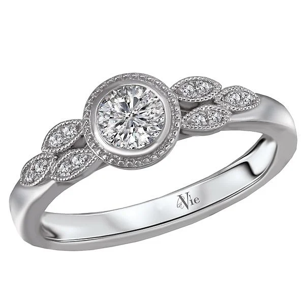 custom engagement ring designs -Halo Diamond Ring