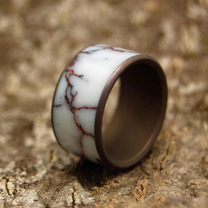 custom rings for women -Across The Wild Horse Plains | Men's Wild Horse Jasper Stone & Titanium Wedding Ring