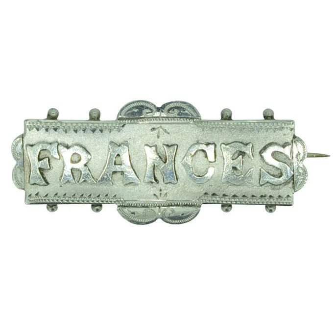 stylish tennis bangles -Frances Name Brooch