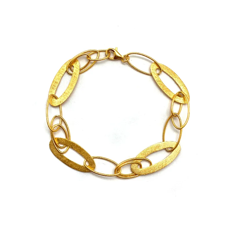 boho bangles for women -Gold Overlapping Link Bracelet