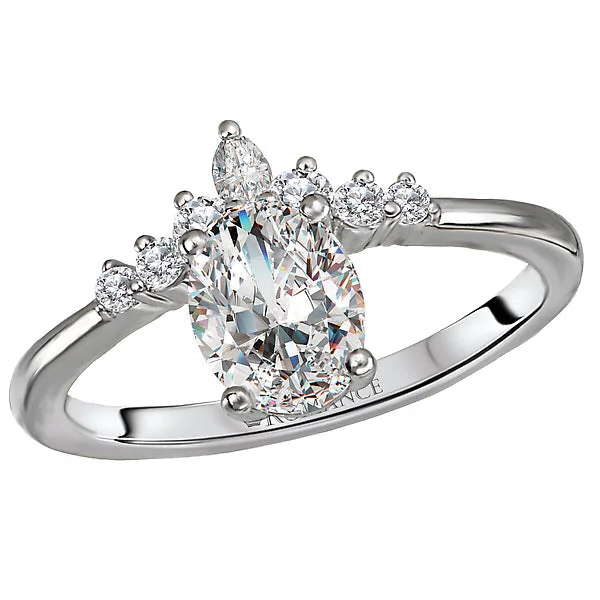 engagement rings with white sapphires -Diamond Semi-Mount Engagement Ring