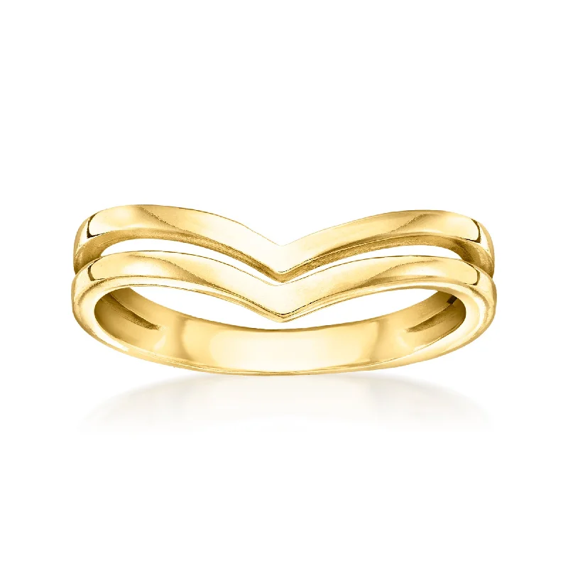 stunning engagement rings -Canaria 10kt Yellow Gold Double V Ring