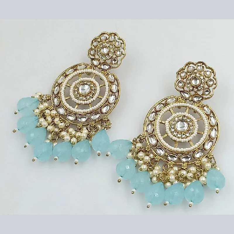 jewelry earrings sets -Manisha Jewellery Gold Plated Kundan Pearl And Beads Dangler Earrings