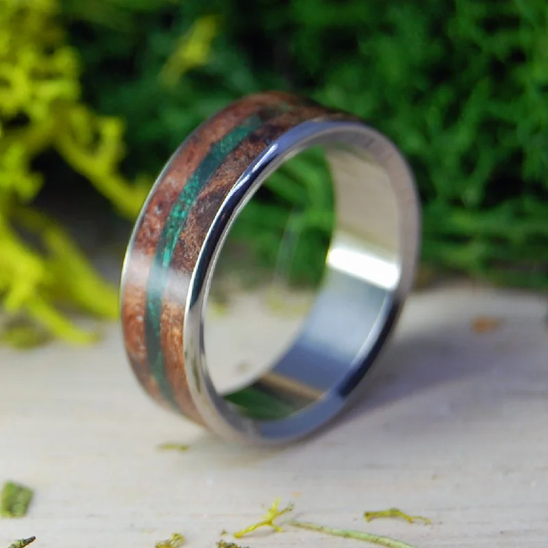 eternity rings for women -Forest Hills Rounded | Men's Green Maple Wood, Red Oak & Titanium Wedding Ring