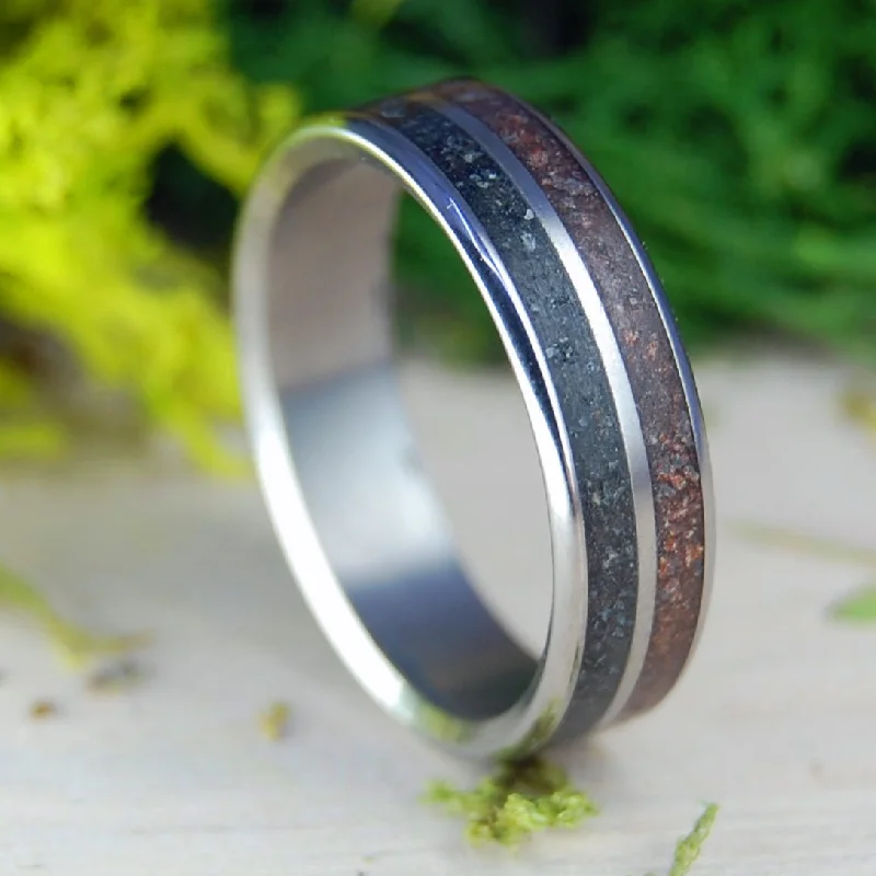 fashion forward rings -American Earth | Men's Oklahoma Dirt, Kentucky Coal & Titanium Wedding Ring