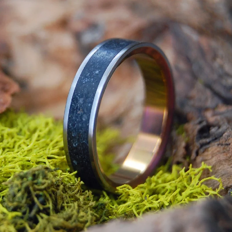 beautiful diamond rings -Icelandic Lava Sunset | Women's Lava, Beach Sand & Titanium Wedding Ring