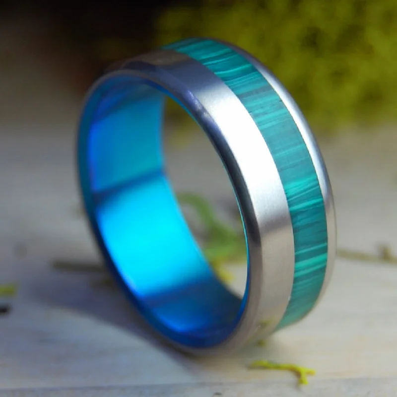 adjustable rings for women -Sea Reeds | Men's Sea Reeds, Malachite Stone & Titanium Wedding Ring