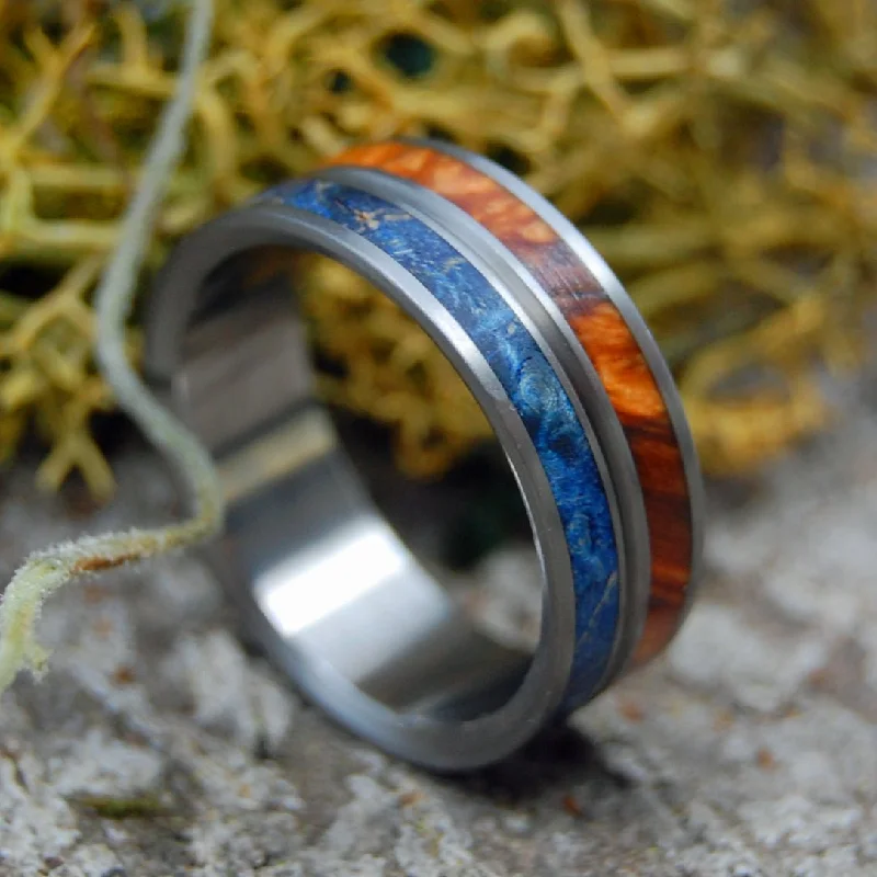 chic cocktail rings -Naked Heaven On Earth | Men's Wood & Titanium Wedding Ring