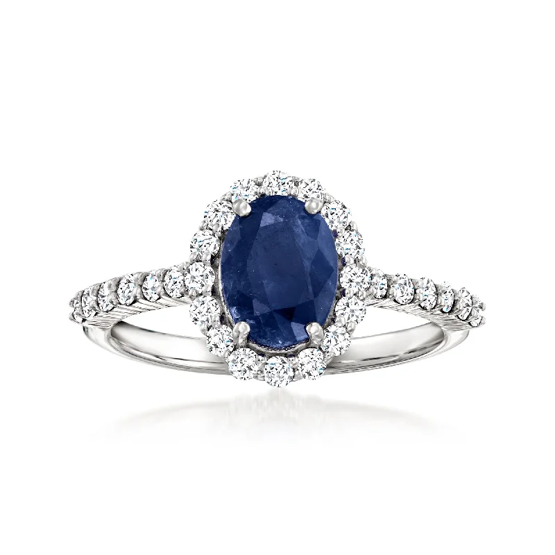 elegant ruby engagement rings -Ross-Simons Sapphire and . Diamond Ring in 14kt White Gold