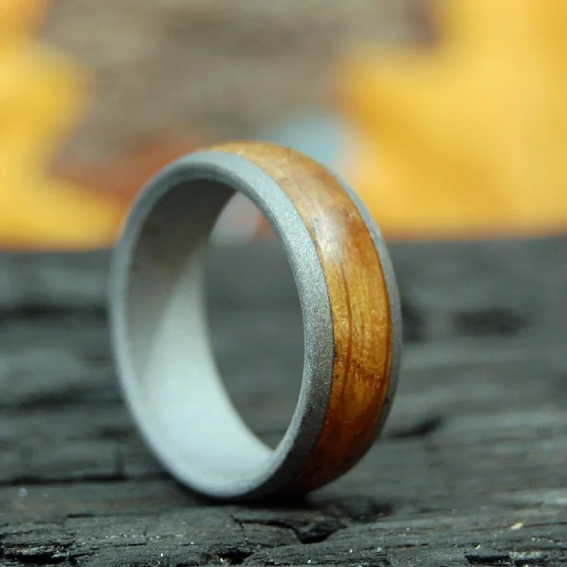 rings for special occasions -Bully Boy To The Dome | Men's Whiskey Barrel Wood & Titanium Wedding Ring