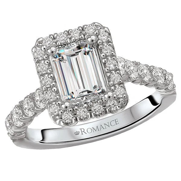 vintage-inspired engagement rings -Halo Semi-mount Diamond Ring