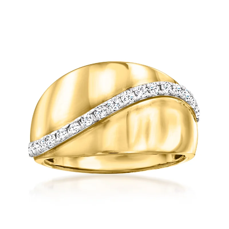 romantic proposal engagement rings -Ross-Simons 0.33 Diamond Line Ring in 18kt Yellow Gold