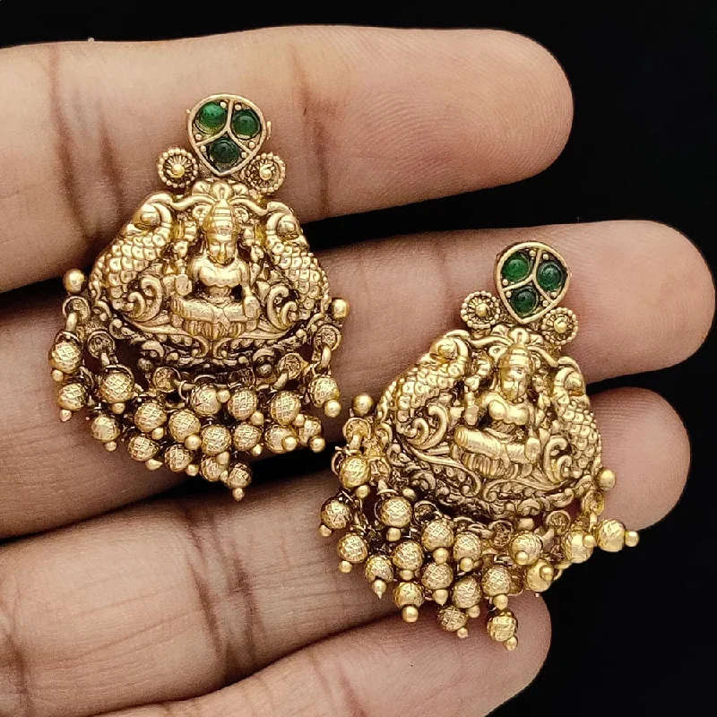 hoop earrings with gemstones -Jewel Addiction Copper Rajwadi Finish Pota Stone Dangler Earrings