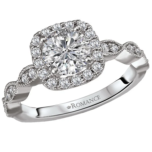 engagement rings with diamonds -Halo Semi Mount Ring