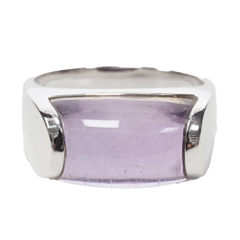 intricate diamond engagement rings -Bulgari amethyst stone silver ring