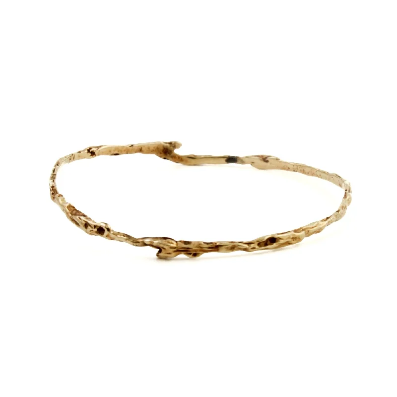 matching bangle sets -Gold Vintage Brutalist Bangle