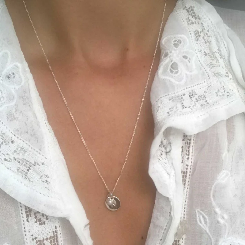 butterfly pendant necklaces -'initial‘ & pearl necklace | 925 silver