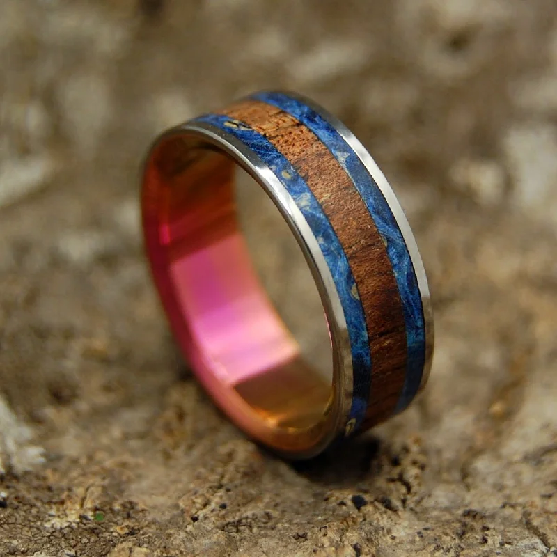 diamond rings for women -My Bright Love | Men's Hawaiian Koa Wood, Box Elder Wood & Titanium Wedding Ring