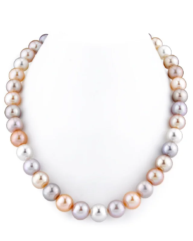 gemstone teardrop necklaces -10.5-11.5mm Freshwater Multicolor Pearl Necklace - AAAA Quality