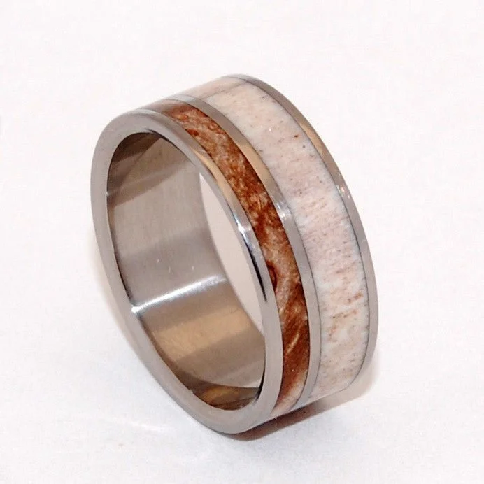 eternity rings for women -Katahdin | Men's Maple Wood, Moose Antler & Titanium Wedding Ring