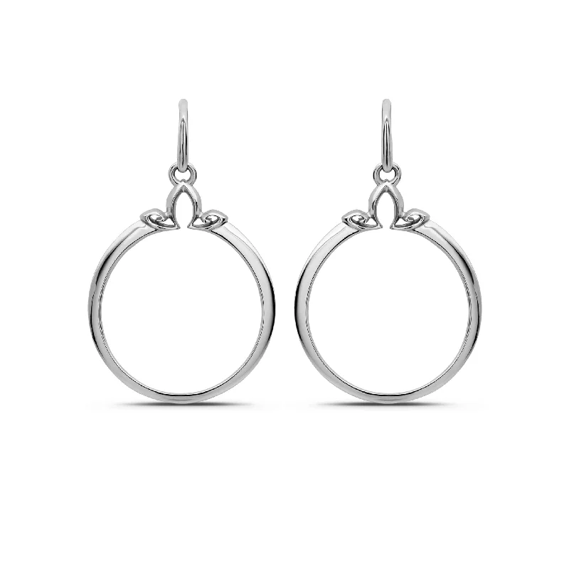 women’s diamond stud earrings -Portrait Hoop Earring 25mm - Sterling Silver