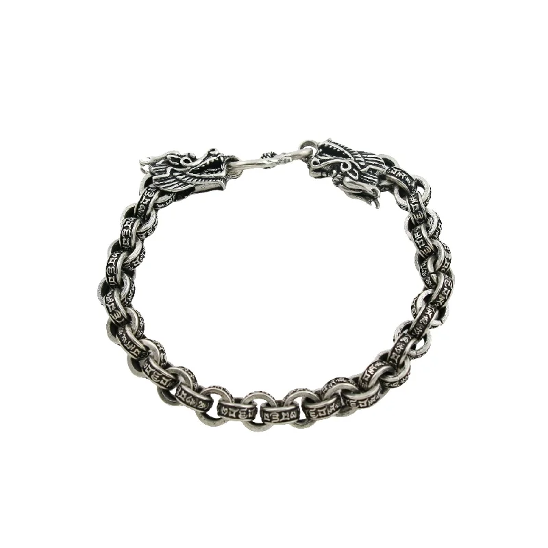 simple bangles for women -Silver Dragon Bracelet