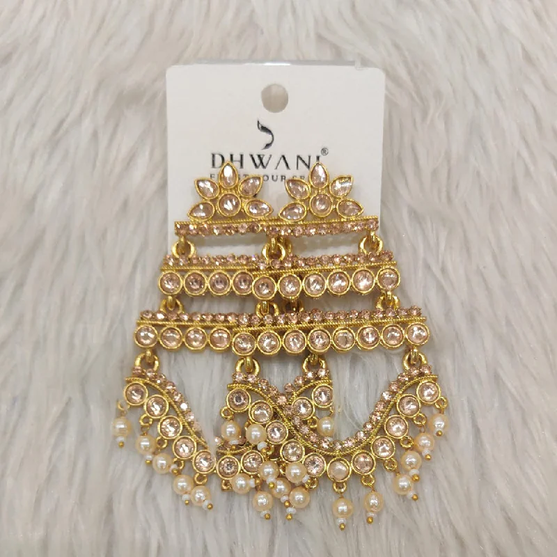 trendy tassel earrings -Dhwani Gold Plated Crystal Stone Dangler Earrings