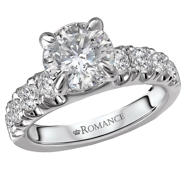 round cut engagement rings -Classic Semi-Mount Diamond Ring