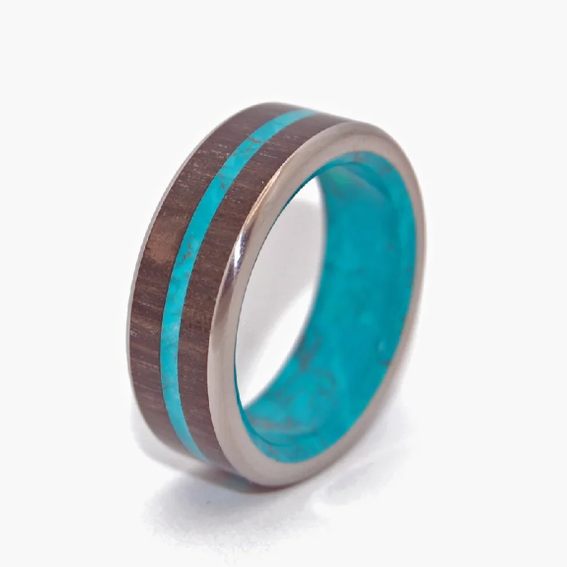 beautiful diamond rings -Bog King | Men's Bog Oak, Chrysocolla Stone & Titanium Wedding Ring