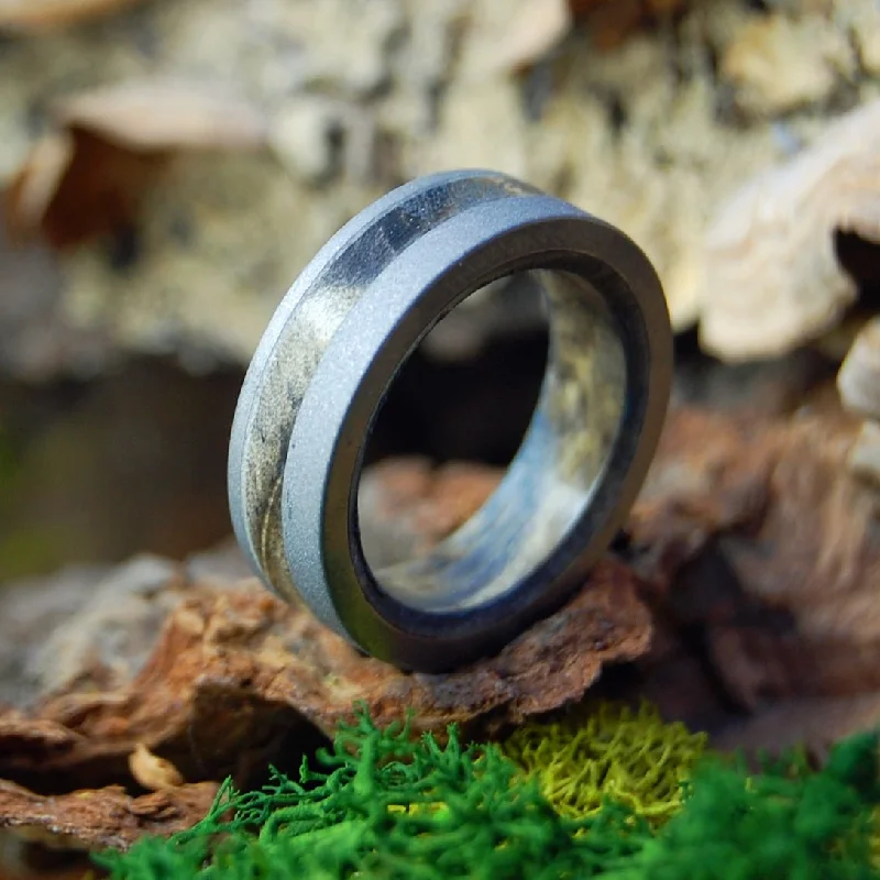 personalized rings for women -Buckeye Grove | Men's Buckeye Wood & Titanium Wedding Ring