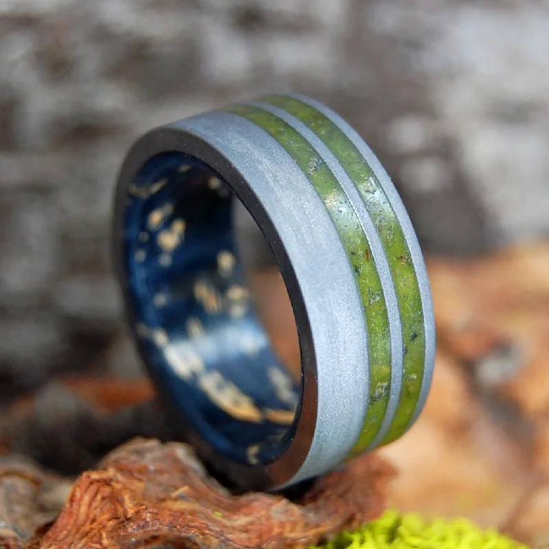 adjustable rings for women -Savage Soul | Men's Box Elder Wood, Marijuana & Titanium Wedding Ring