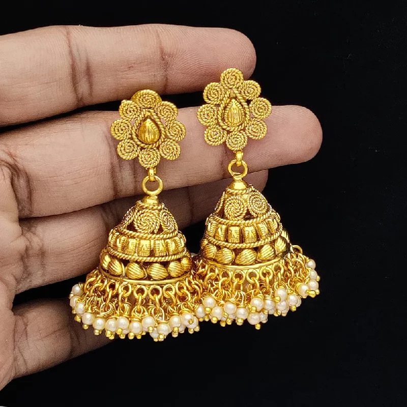 classic pearl earrings -Jewel Addiction Gold Plated Jhumki Earrings