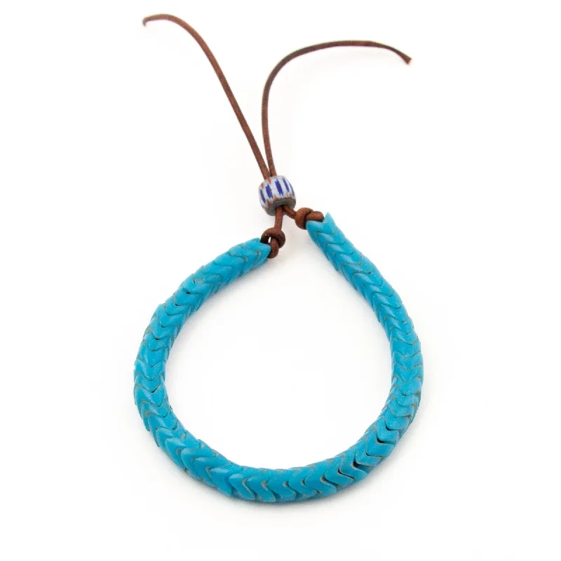 festive bangle bracelets -Blue Snake Bead Bracelet