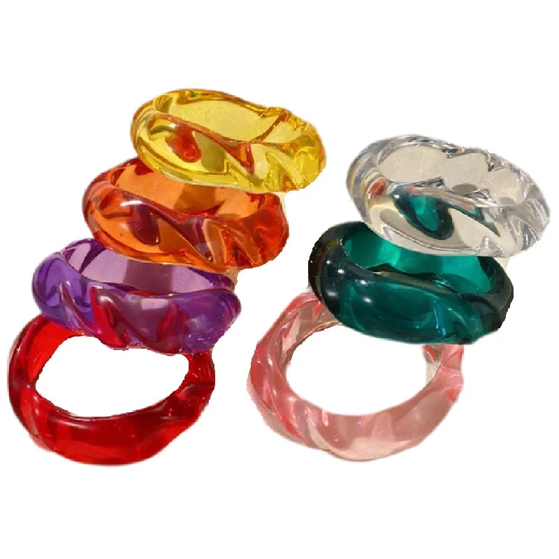 trendy leather bracelets -Iced- the Clear Colored Acrylic Bangle Bracelet 15 Colors