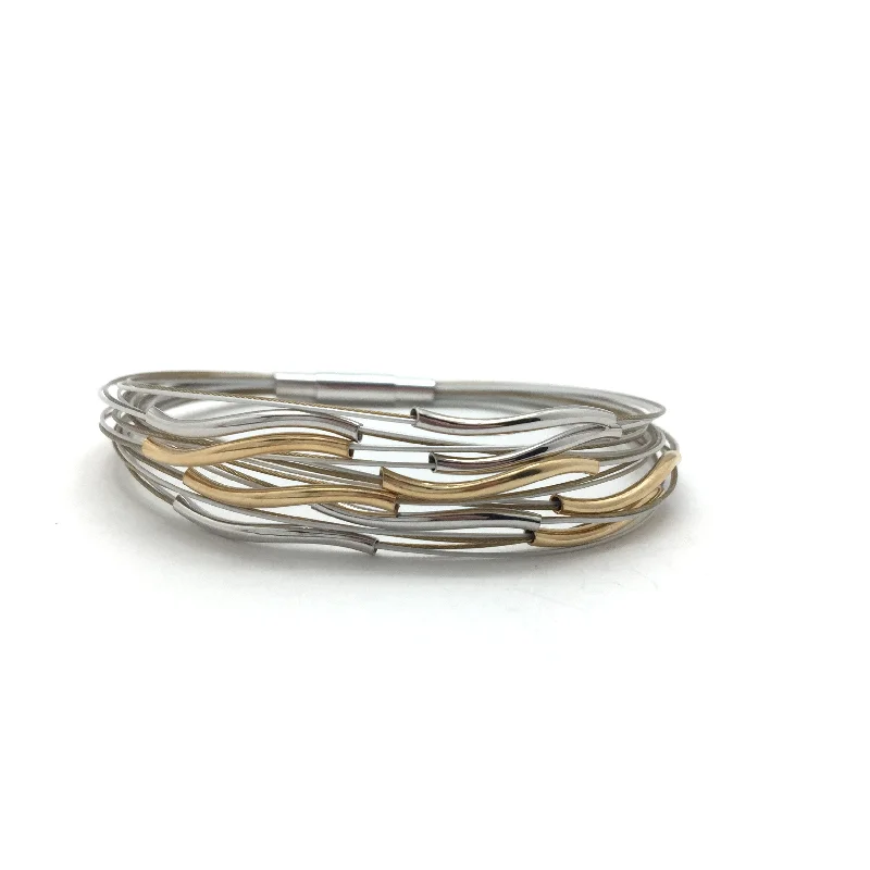 stylish bracelets for parties -Thin Wavy Bracelet