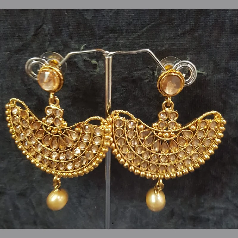 fashion earrings for women’s parties -Shreeji Gold Plated Crystal Stone Dangler Earrings