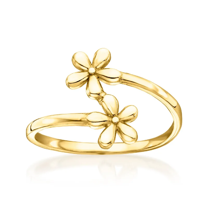 timeless diamond engagement rings -Canaria 10kt Yellow Gold Flower Bypass Ring