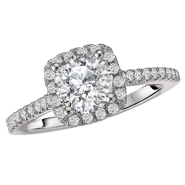 women’s engagement rings with sapphires -Halo Semi-Mount Diamond Ring