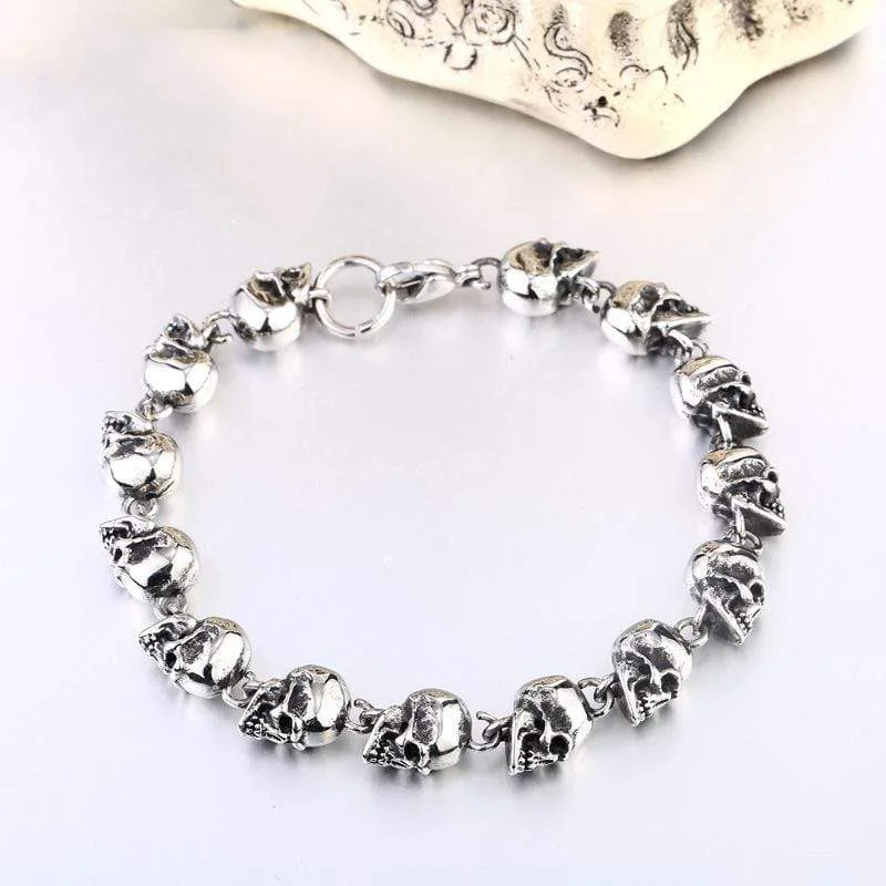 diamond bangles for women -Men's Punk Multi-skulls Bracelet