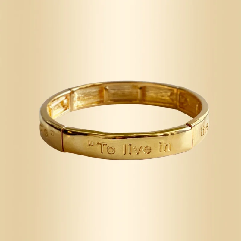 stacked gold bangles -To Live in the Hearts we Love