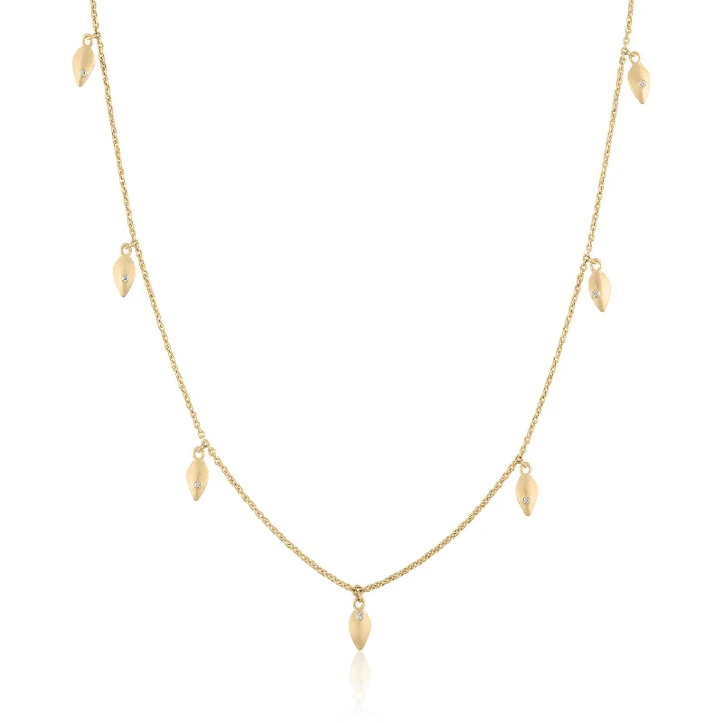 adjustable length necklaces for women -IVY GOLD LEAF LAYERING NECKLACE