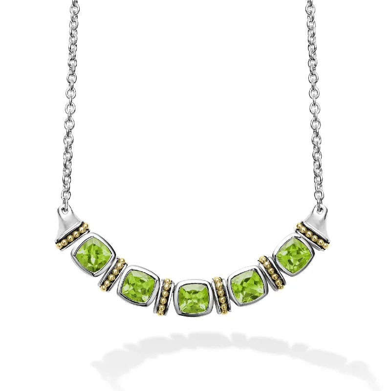 special occasion necklaces for women -Rittenhouse Five Station Peridot Necklace