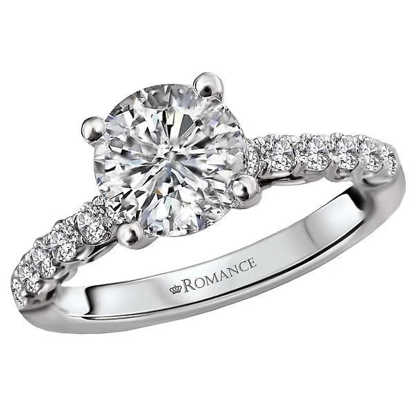 romantic engagement rings -Classic Semi-Mount Diamond Ring