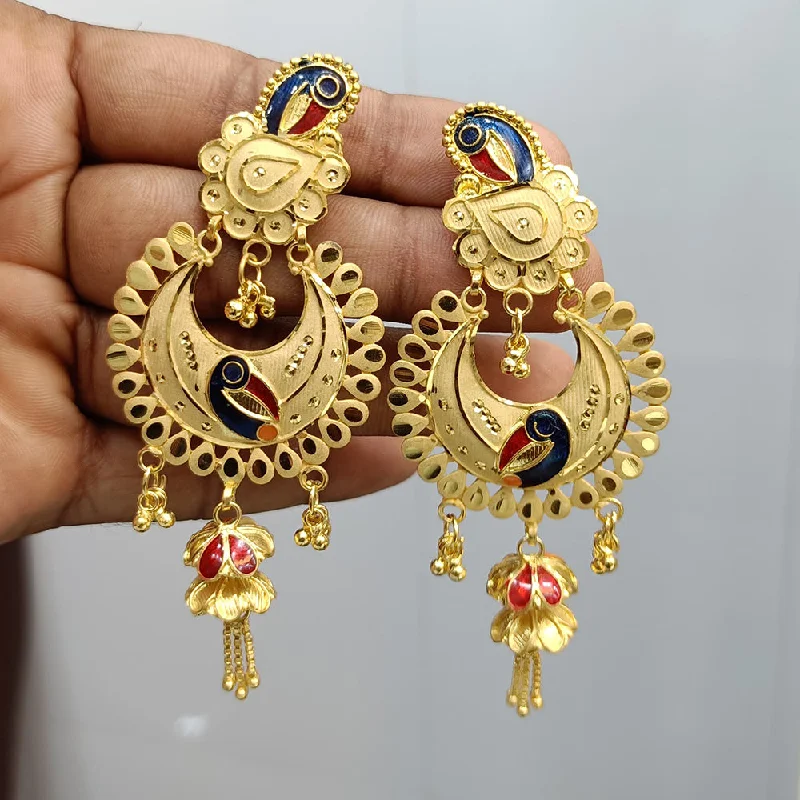 hoop and stud earrings sets -Pari Art Jewellery Gold Forming Dangler Earrings