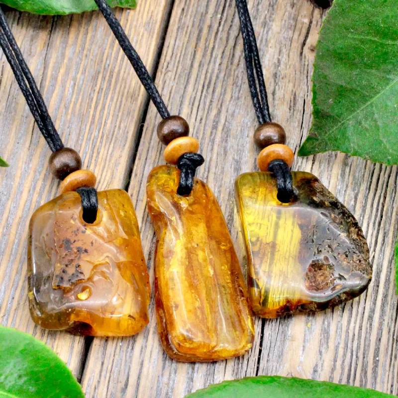 matching necklaces for couples -Amber Chunk Necklace