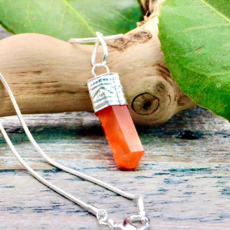 meaningful necklaces for women -Carnelian Drop Necklace