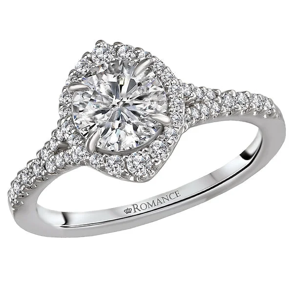 engagement rings with accent diamonds -Halo Semi-Mount Diamond Ring